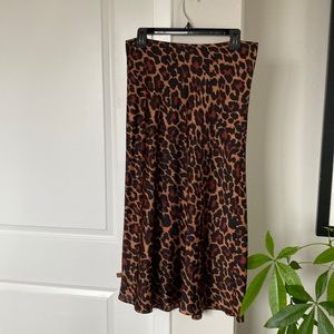 J. Crew Leopard Print Skirt - Black and Brown